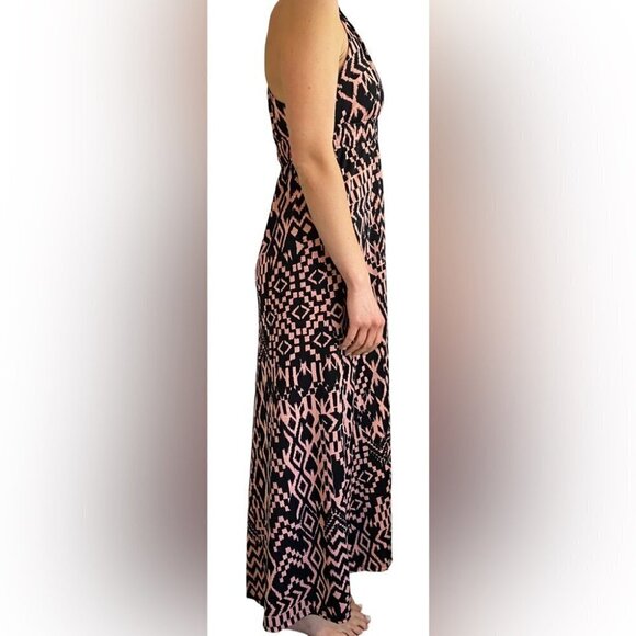 Studio  by Yde Black and Pink Aztec Maxi Dress Ladies M - Picture 2 of 16